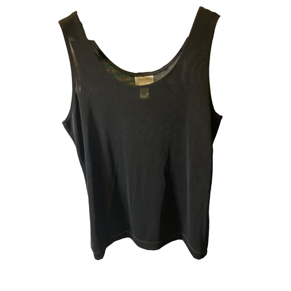 Chico's NWT Black Scoop Neck Sleeveless Tank Top Sz L
